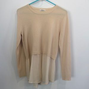 Cream wool and silk sweater